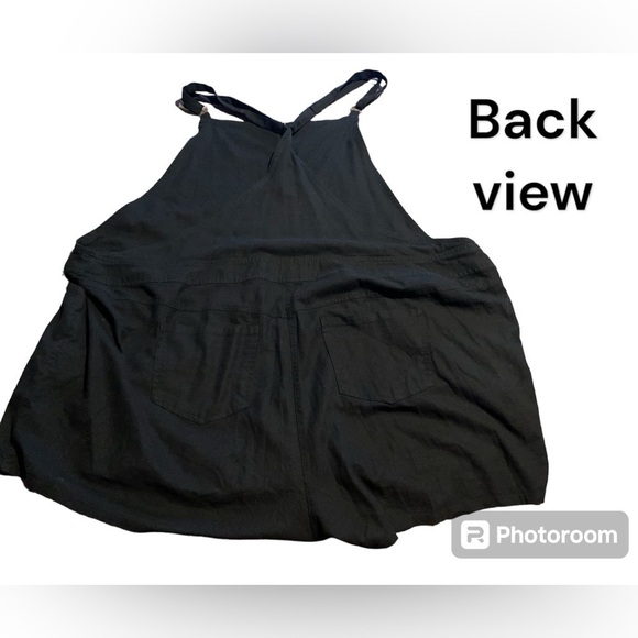 Torrid Black Linen Blend Shortall Overalls Plus Size 4 Adjustable Straps Casual - Picture 4 of 7